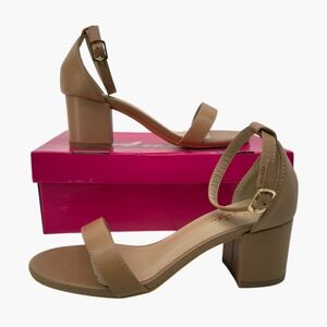 Ankis‎ Nude Block Strappy Heel Size 6